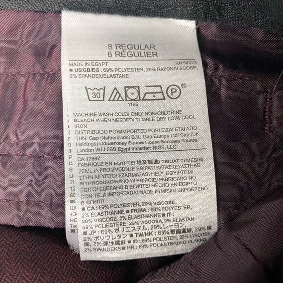 Banana Republic Women's Martin Fit Trouser size 8R Classic Burgundy - Picture 6 of 6